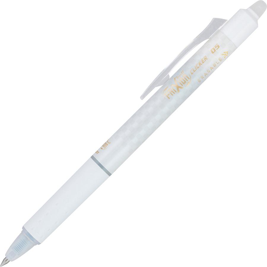 Pilot Erasable Gel Ink Pens - Refillable - Retractable - Erasable - Black Ink - Gel-based - White Barrel - Document, Writing - 1 Dozen. Picture 2