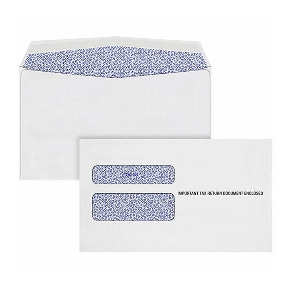 TOPS W-2 Continuous Tax Envelope - Document - 9 1/2" Width x 5 5/8" Length - Gummed - White - 24 / Pack. Picture 6