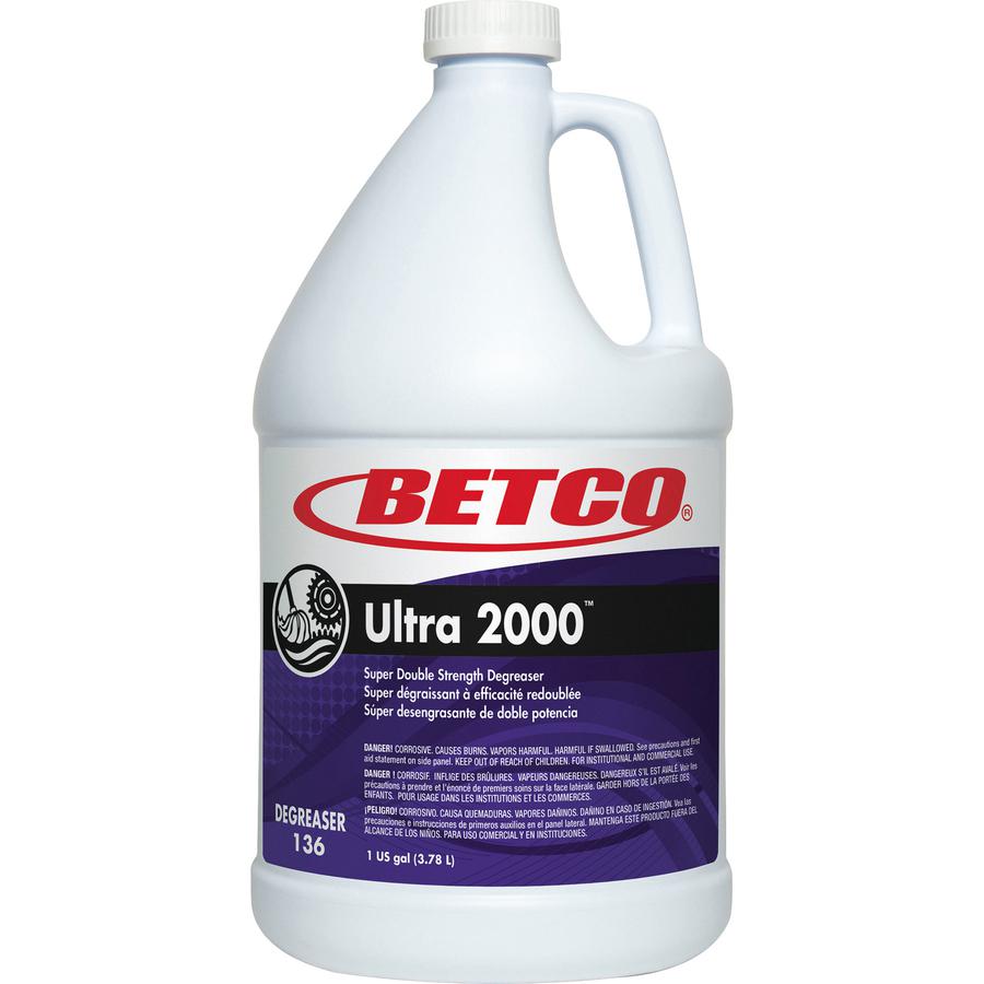 Betco Ultra 2000 Super Degreaser - Concentrate - 128 fl oz (4 quart) - Cherry Almond Scent - 4 / Carton - Non-flammable, Petroleum Free - Green. Picture 2
