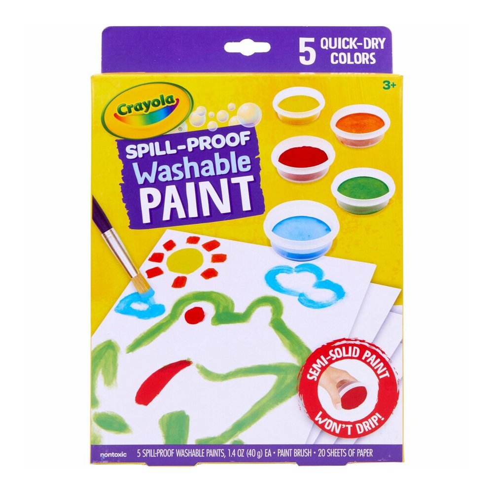 Crayola Spill Proof Washable Paint Set - 5 Color(s) - Washable - 1 Kit. Picture 8