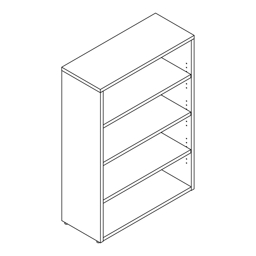 Lorell Prominence 2.0 Bookcase - Rectangle - 48" Height x 34" Width x 12" Depth, 1" Thickness Top - 4 Shelve(s) - 3 Adjustable Shelf(ves) - Material: Particleboard, Thermofused Melamine (TFM) - Finish. Picture 6