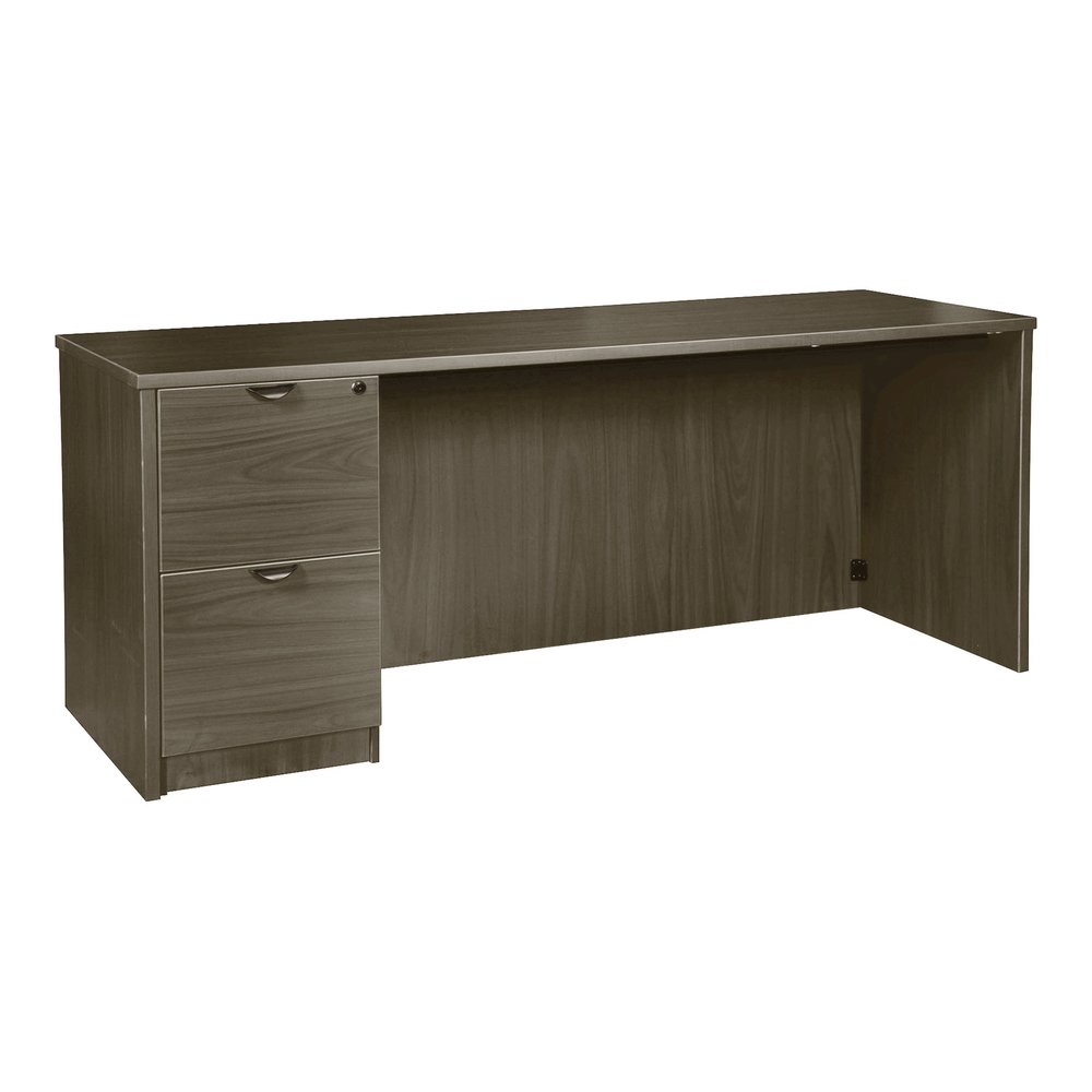 Lorell Prominence 2.0 Left-Pedestal Credenza - Rectangle - 29" Height x 66" Width x 24" Depth, 1" Thickness Top - Total Drawer(s): 2 - Single Pedestal on Left Side - Band Edge - Material: Particleboar. Picture 8