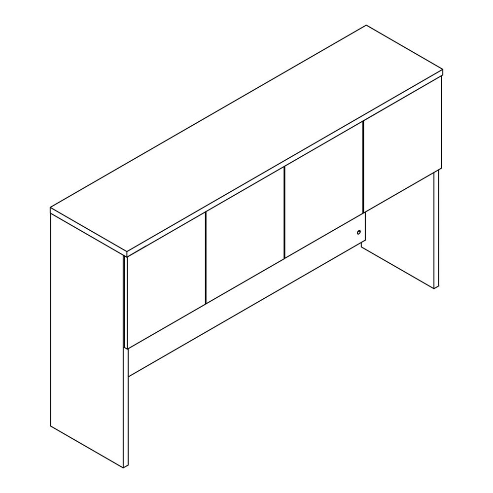 Lorell Prominence 2.0 Hutch - Rectangle - 39" Height x 66" Width x 16" Depth - 4 Door(s) - Material: Particleboard - Finish: Gray Elm, Thermofused Melamine (TFM), Laminate - Mar Resistant, Burn Resist. Picture 8