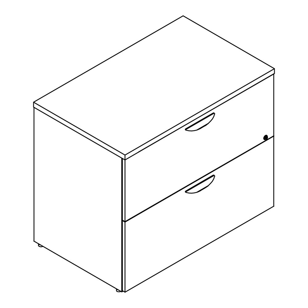 Lorell Prominence 2.0 Lateral File - Rectangle - 29" Height x 36" Width x 22" Depth, 1" Thickness Top, 0.1" Thickness Edge - Total Drawer(s): 2 - Band Edge - Material: Laminate - Finish: Gray Elm - Du. Picture 8