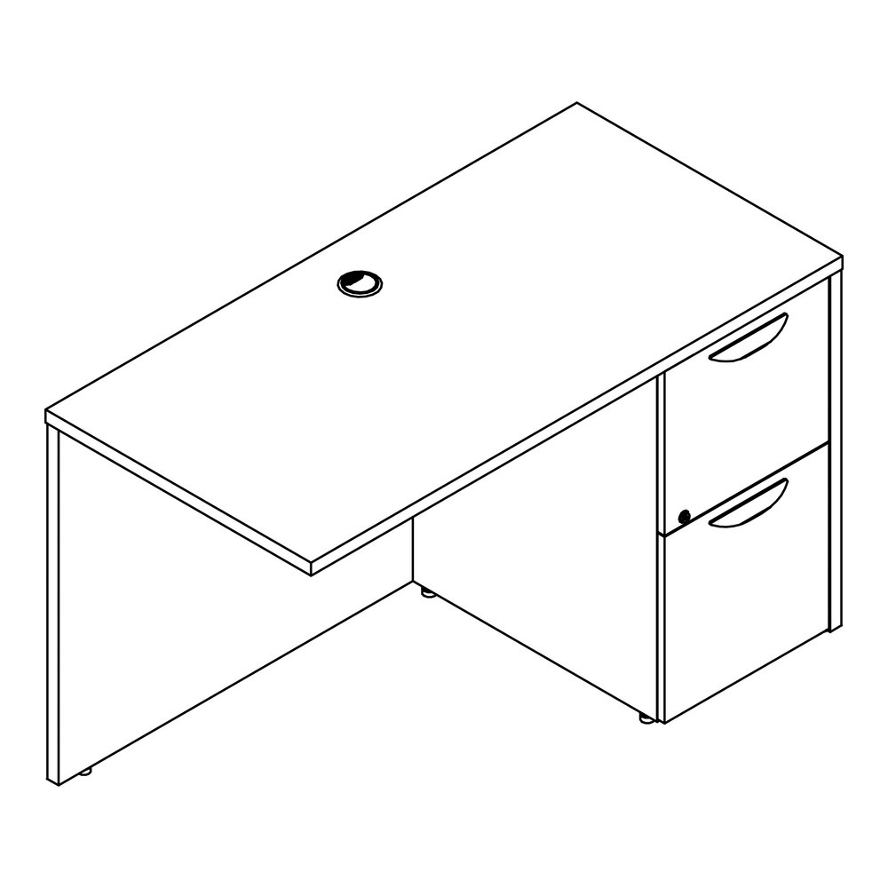 Lorell Prominence 2.0 Right Return - Rectangle - 29" Height x 48" Width x 24" Depth, 1" Thickness Top - Total Drawer(s): 2Right Side - Material: Particleboard, Thermofused Melamine (TFM) - Finish: Gra. Picture 9