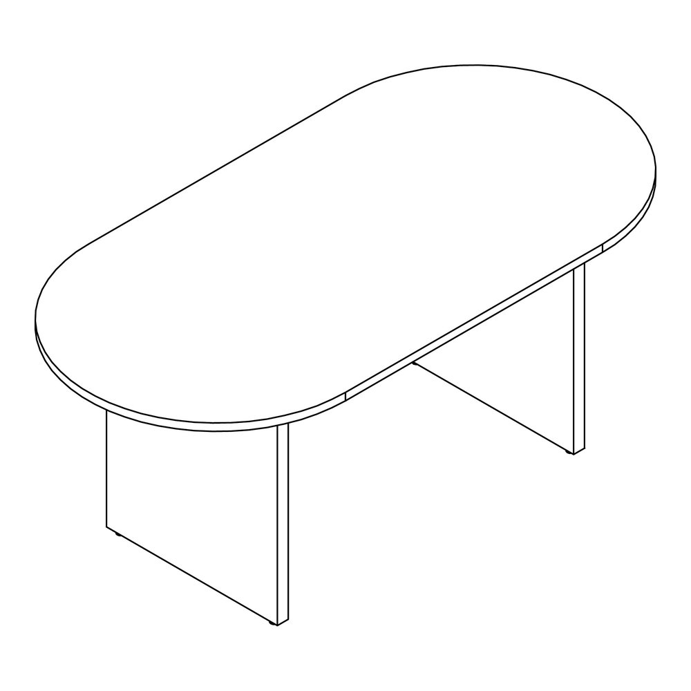 Lorell Prominence 2.0 Racetrack Conference Table - Oval - 29" Height x 72" Width x 36" Depth, 1" Thickness Top - Material: Particleboard - Finish: Gray - Durable, Mar Resistant, Burn Resistant, Impact. Picture 8
