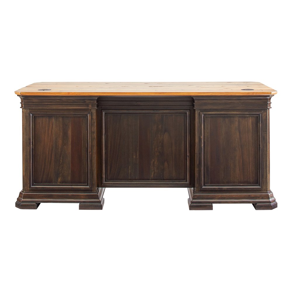 Martin Sonoma Double Pedestal Desk - 30" Height x 60" Width x 28" Depth - Total Drawer(s): 7 - Double Pedestal on Left/Right Side - Material: Wood Veneer - Finish: Dark Roast - 1 Each. Picture 3