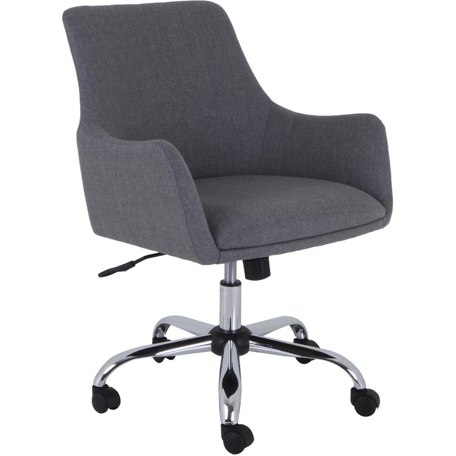 Lorell Mid-century Modern Flannel Guest Chair - Gray - 1 Each. Picture 13