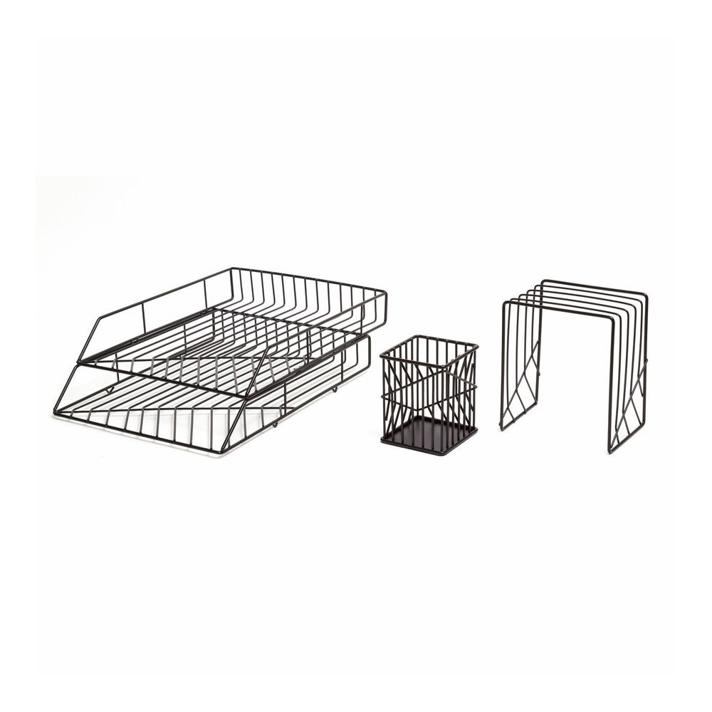 U Brands Vena Desktop Organization Kit - Metal - Black - 1 Each. Picture 5