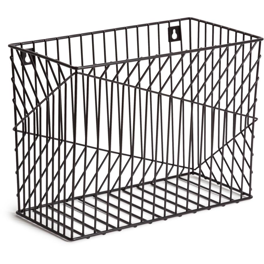 U Brands Vena Desk Organization Collection Hanging File Basket - 9.50" Height x 6.80" Width x 12.40" Length - Black - Metal - 1 Each. Picture 7