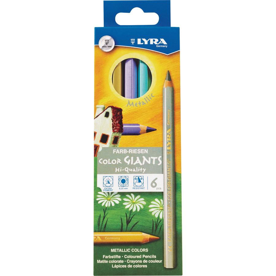 Lyra Color Giant Pencils - 6.3 mm Assorted Metallic Lead - 6 / Pack. Picture 2