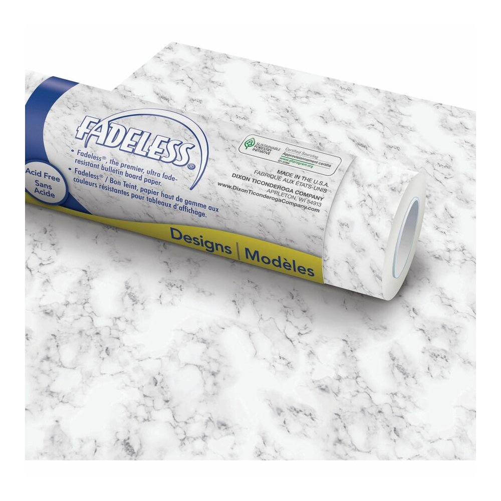 Fadeless Bulletin Board Paper Rolls - Art Project, Craft Project, School, Home, Office Project - 48" Width x 50 ft Length - 50 lb Basis Weight - White - 1 Roll. Picture 4