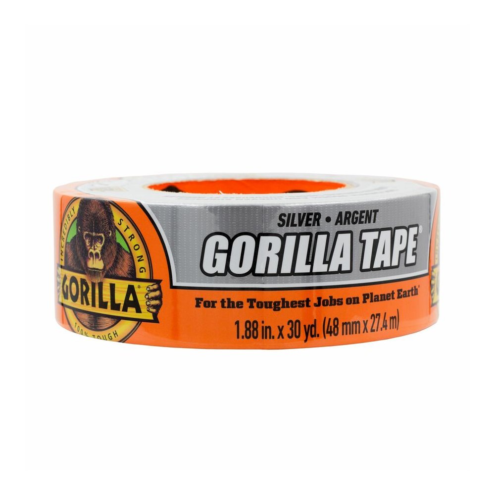 Gorilla Tape - 30 yd Length x 1.88" Width - Silver - Weather Resistant, Moisture Resistant, UV Resistant, Temperature Resistant - For Project, Indoor, Outdoor, Rough Surface, Smooth Surface, Wood, Sto. Picture 3