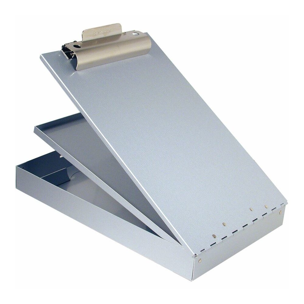 Saunders Cruiser Mate Form Holder with Storage - 1" Clip Capacity - Top Opening - 8 1/2" x 14" Sheet Size - Aluminum - Gray - 1 Each. Picture 6