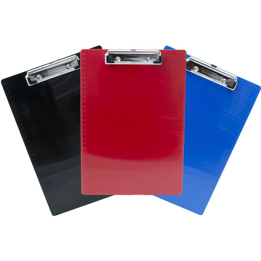 Saunders Recycled Plastic Clipboard - 0.50" Clip Capacity - 8 1/2" x 11" Sheet Size - Plastic - Multi - 3 / Pack. Picture 2