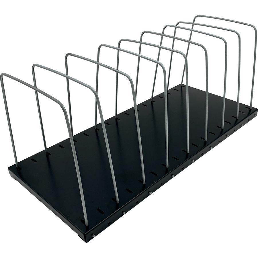 Huron Metal Wire Vertical Slots Organizer/Sorter - 8 Compartment(s) - Vertical - 7.50" Height x 18.25" Width x 8" Depth - Black - 1 Each. Picture 6
