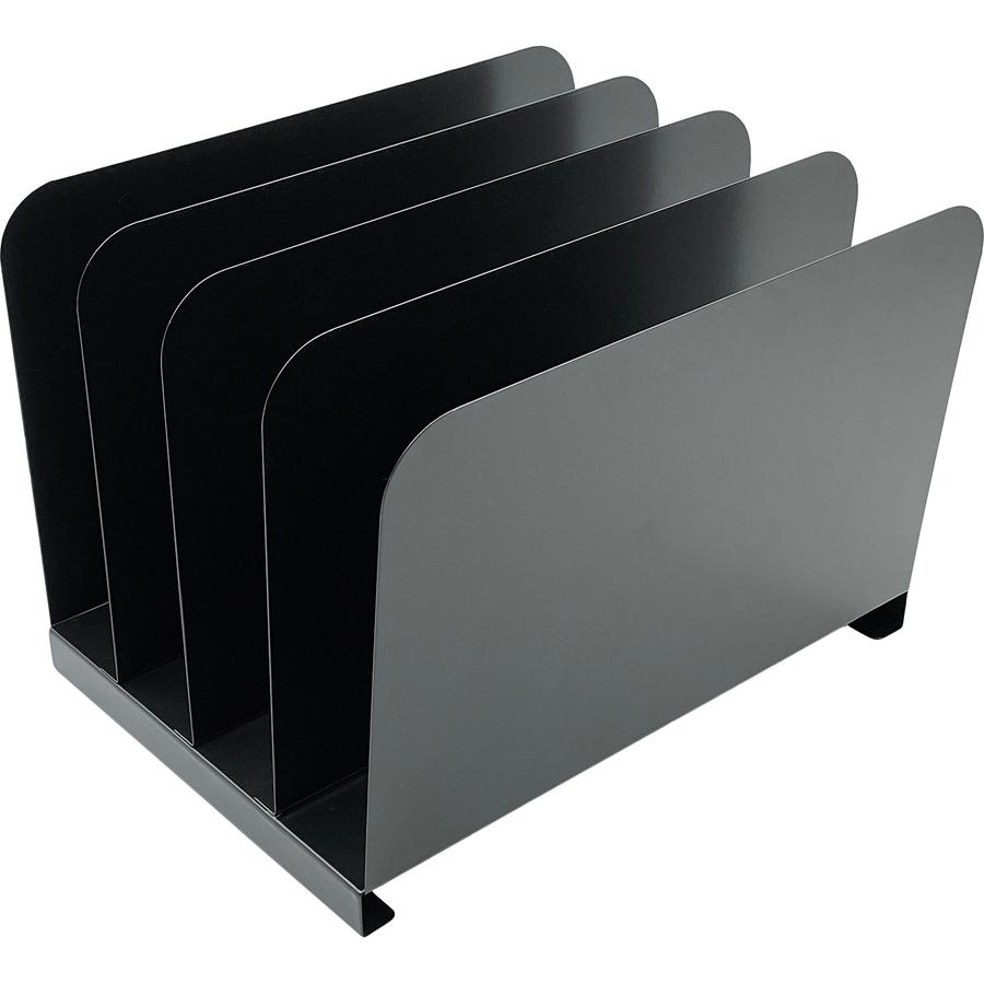 Huron Vertical Desk Organizer - 4 Compartment(s) - Vertical - 7.75" Height x 11" Width x 11" Depth - Durable - Black - Steel - 1 Each. Picture 5