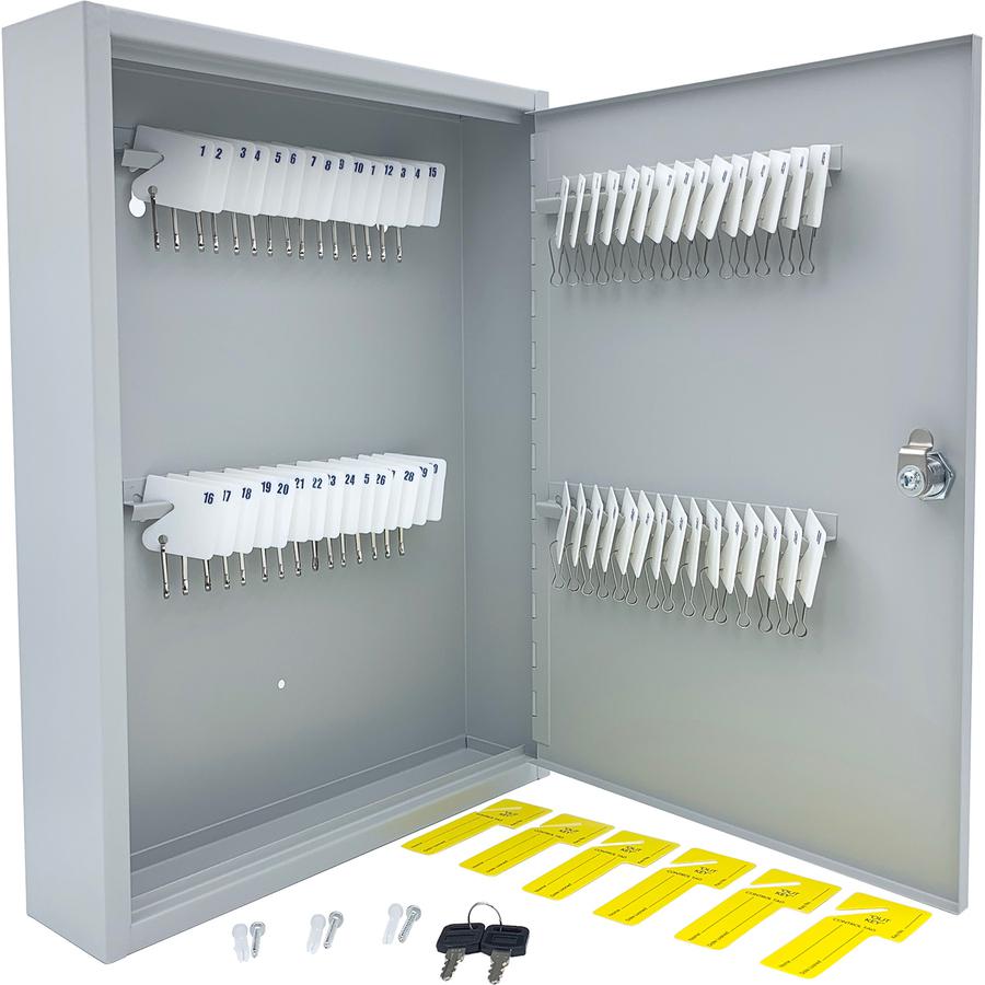 Huron Slotted Heavy-duty Key Cabinet - Keyhole Slot, Heavy Duty, Durable - Gray - Steel. Picture 4