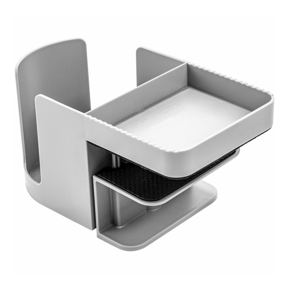 Deflecto Standing Desk Cup Holder - 3.54" Height x 3.94" Width x 7.04" Depth - Cup Holder, Durable, Spill Resistant, Portable, Spring Loaded - Gray - Acrylonitrile Butadiene Styrene (ABS) - 1 Each. Picture 10