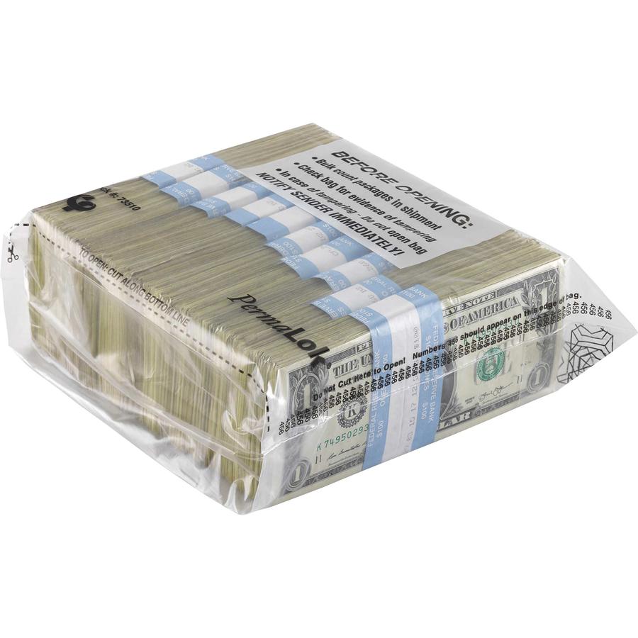 ControlTek PermaLOK Bundle Bags - 9.25" Length x 8" Width - Clear - Cash, Bill - 250 / Pack. Picture 2