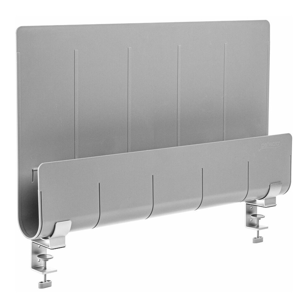 Deflecto Standing Desk Privacy Panel Organizer - 16.35" Height x 24" Width x 2.70" Depth - Gray - Acrylonitrile Butadiene Styrene (ABS) - 1 Each. Picture 10