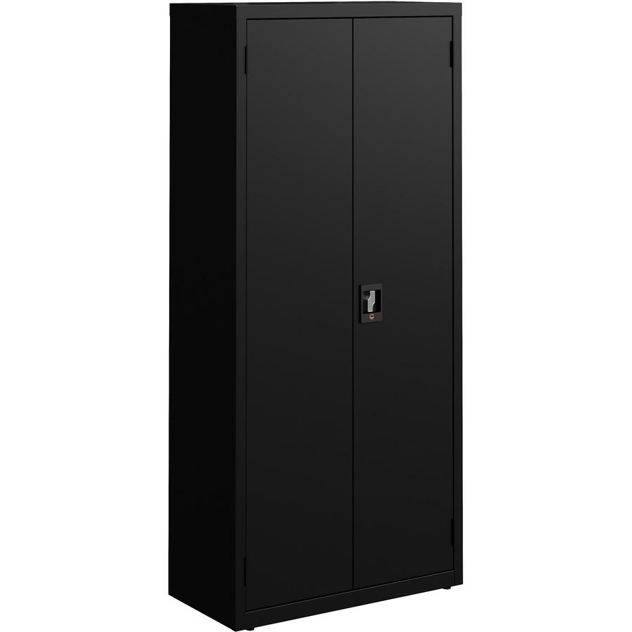 Lorell Fortress Series Slimline Storage Cabinet - 30" Width x 15" Depth x 66" Height - 4 x Shelf(ves) - 720 lb Load Capacity - Durable, Welded, Nonporous Surface, Recessed Handle, Removable Lock, Lock. Picture 4