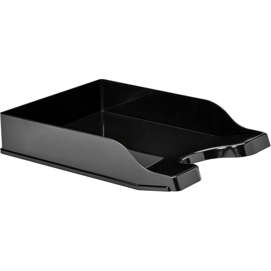 Deflecto AntiMicrobial DocuTray - 2.60" Height x 10.16" Width x 13.78" Depth - Desktop - Antimicrobial, Interlockable, Stackable, Mildew Resistant - Black - Polystyrene - 1 Each. Picture 11