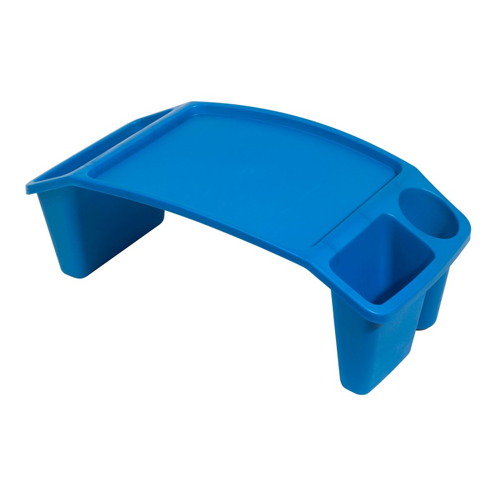 Deflecto Antimicrobial Kids Lap Tray - Supplies, Paper, Book, Pencil, Crayon, Mobile Device, Decoration/Activity - 8.53" Height x 23.35" Width x 12" Depth - Blue - Polypropylene, Plastic - 1 Each. Picture 8