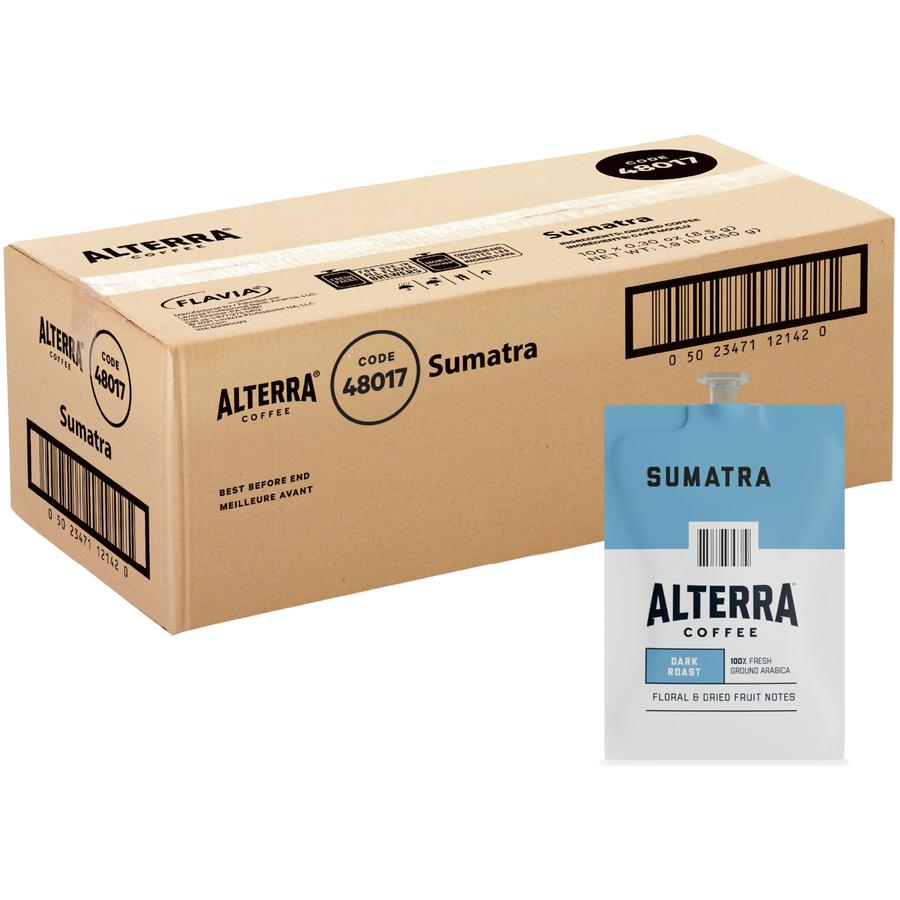 Alterra Freshpack Sumatra Coffee - Compatible with Flavia Aroma, Flavia Barista, FLAVIA Creation 600, Flavia Creation 500, Flavia Creation 200, Flavia Creation 150, Flavia Creation 300 - Dark - 100 /. Picture 6