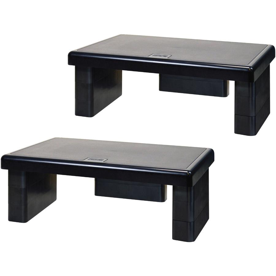 Data Accessories Company Stax MP-107 Monitor Riser Stand - 66 lb Load Capacity - 4.75" Height x 13" Width x 10.50" Depth - Recycled Plastic - Black. Picture 4