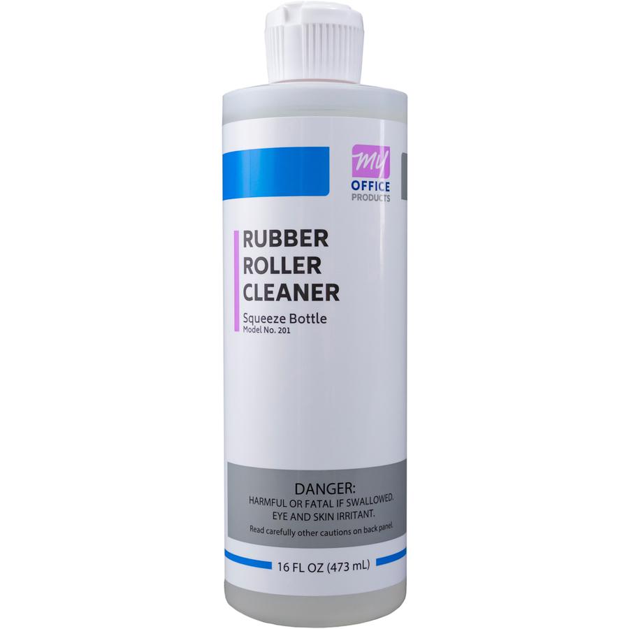 My Office Products Rubber Roller Cleaner - For Printer, Roller, Folder, Burster - 16 fl oz - WhiteSqueeze Bottle - 1 Each. Picture 3