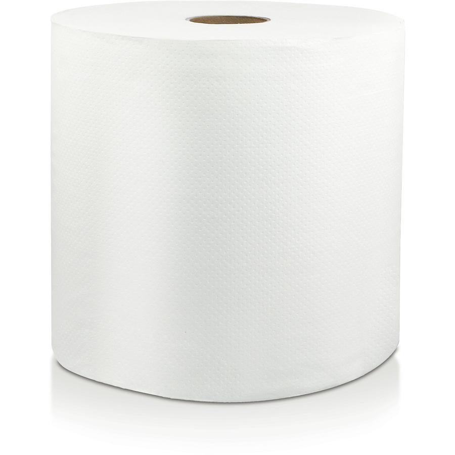 Livi VPG Select Hard Wound Towel - 1 Ply - 8" Width x 600 ft Length - 1 13/16" Core - White - Fiber - 6 / Carton. Picture 2