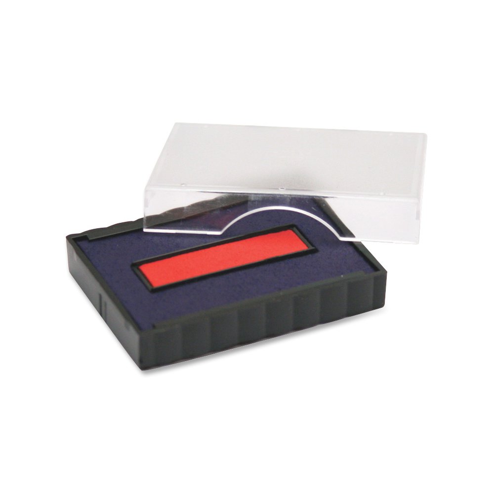 Printy 5-In-1 Date Stamp Replacement Pad - Blue, Red Ink - Plastic - 1 Each. Picture 2