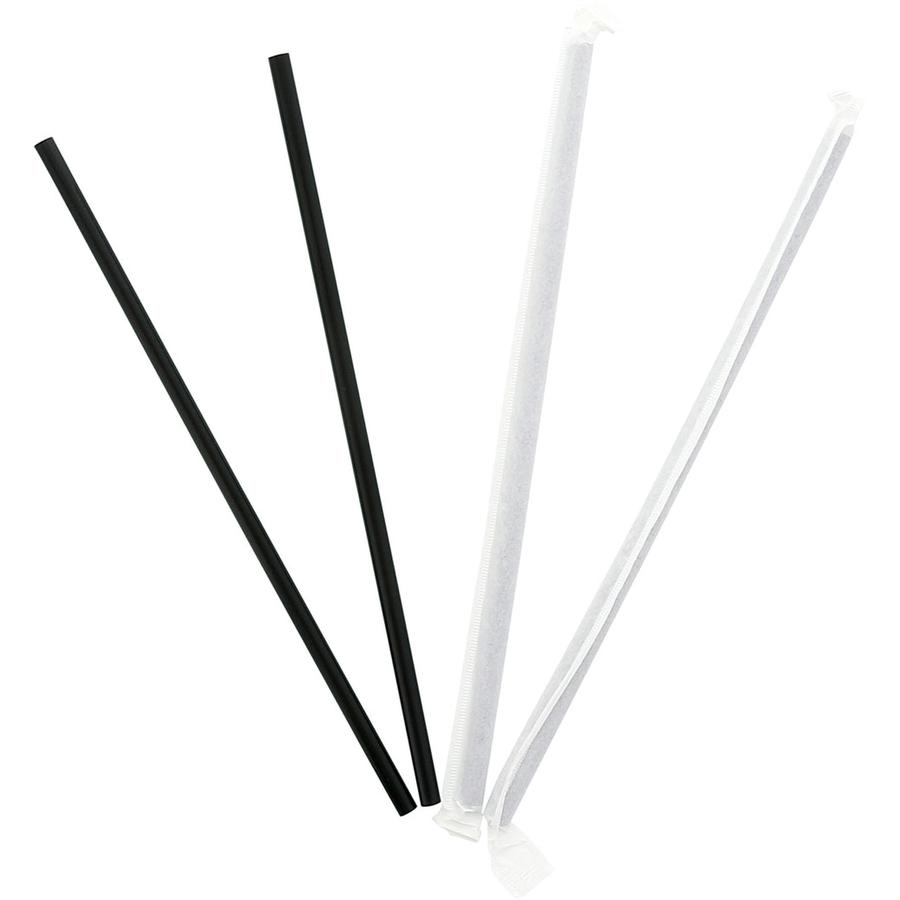 Banyan Black Straws - Wrapped - 7.8" Length - Black - 5000 / Carton. Picture 7