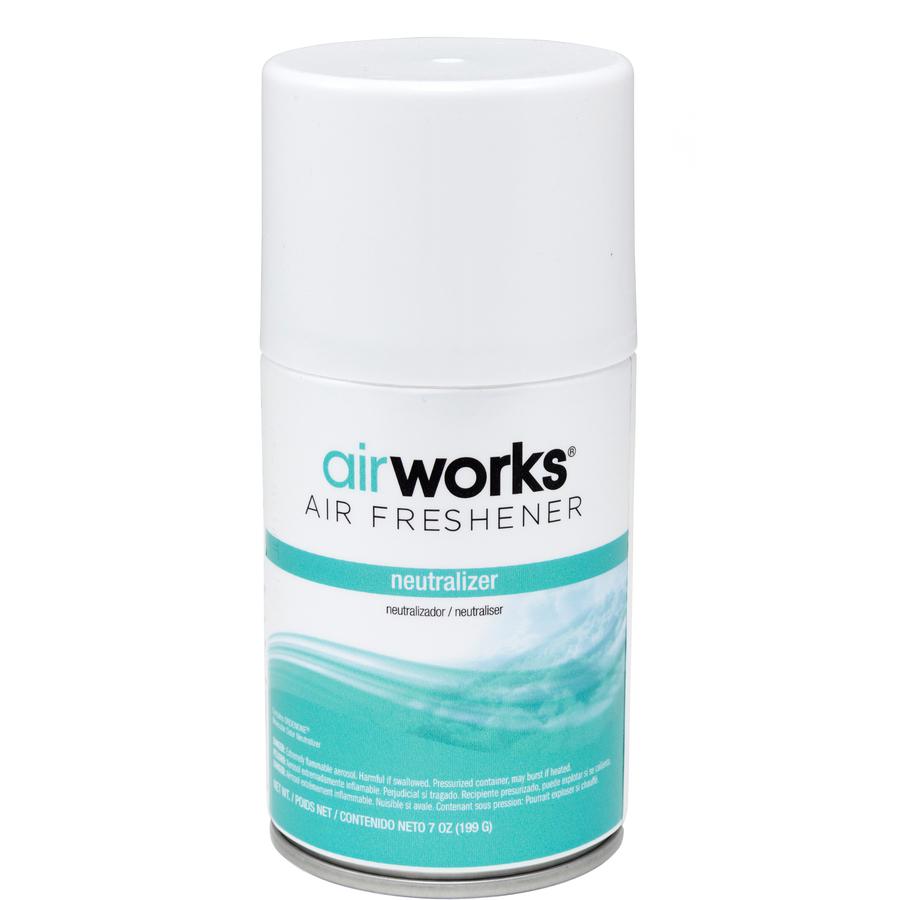AirWorks Metered Aerosol Air Fresheners - Spray - 6000 ft³ - 7 fl oz (0.2 quart) - Neutralizer - 12 / Carton - Wall Mountable. Picture 2