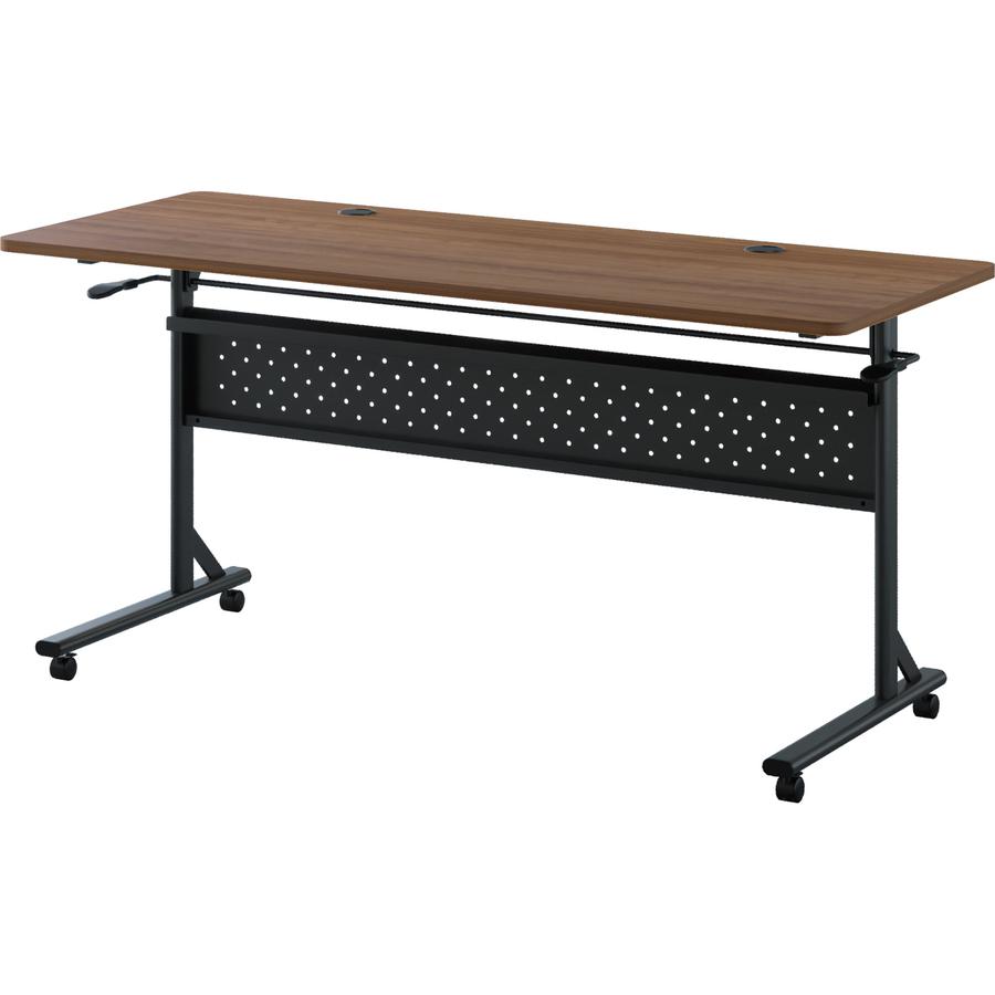 Lorell Shift 2.0 Flip and Nesting Mobile Table - Laminated Rectangle Top - 198 lb Capacity - 60" Table Top Length x 24" Table Top Width x 1" Table Top Thickness - 29.50" Height - Assembly Required - W. Picture 18