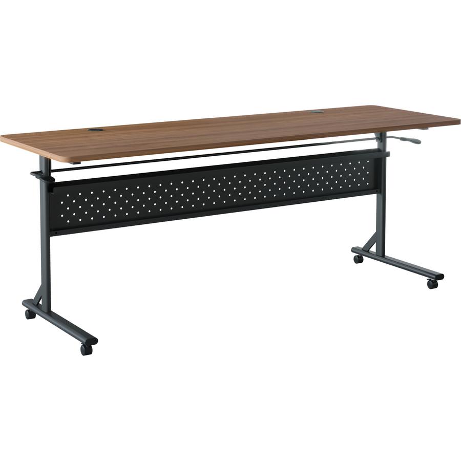 Lorell Shift 2.0 Flip and Nesting Mobile Table - Laminated Rectangle Top - 198 lb Capacity - 72" Table Top Length x 24" Table Top Width x 1" Table Top Thickness - 29.50" Height - Assembly Required - W. Picture 18
