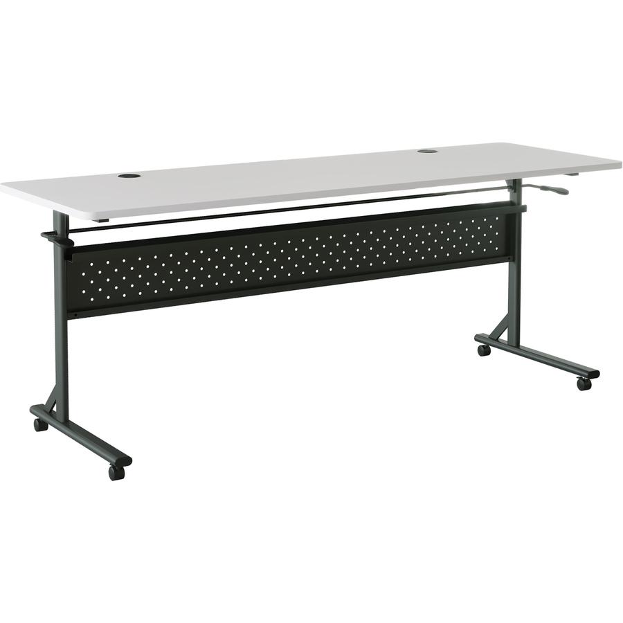 Lorell Shift 2.0 Flip and Nesting Mobile Table - Laminated Rectangle Top - 198 lb Capacity - 72" Table Top Length x 24" Table Top Width x 1" Table Top Thickness - 29.50" Height - Assembly Required - G. Picture 18