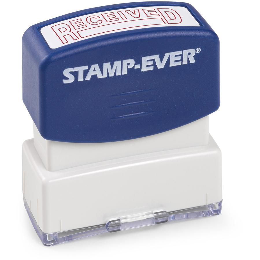 Trodat Pre-inked RECEIVED Stamp - Text Stamp - RECEIVED - 1.69" Impression Width x 0.56" Impression Length - 50000 Impression(s) - Red - 1 Each - TAA Compliant. Picture 2
