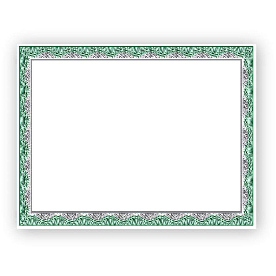 Geographics Silver Foil Award Certificates - 65 lb Basis Weight - 11" Width - Inkjet, Laser Compatible - Assorted, Green, Silver, White - Foil - 15 / Pack. Picture 5