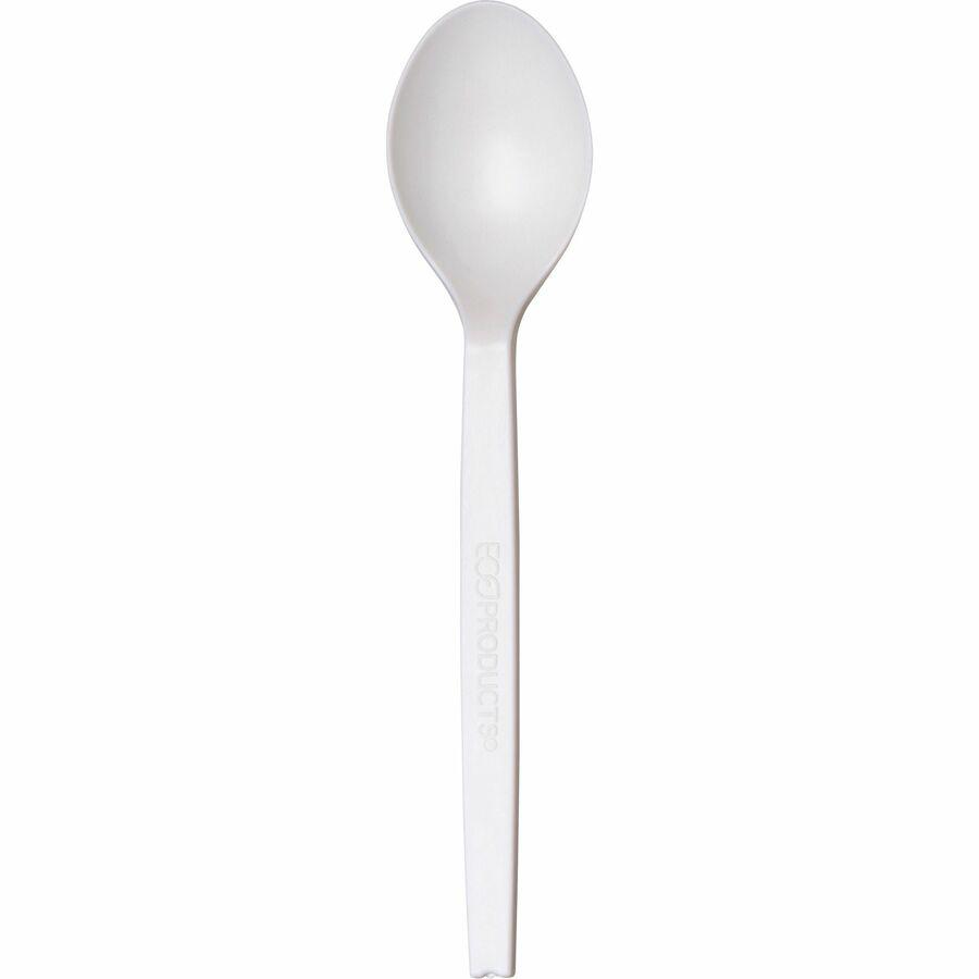 WNA 7" Plant Starch Spoons - Spoon - Breakroom - Plant Starch - Beige - 50/Pack - 20 / Carton. Picture 4