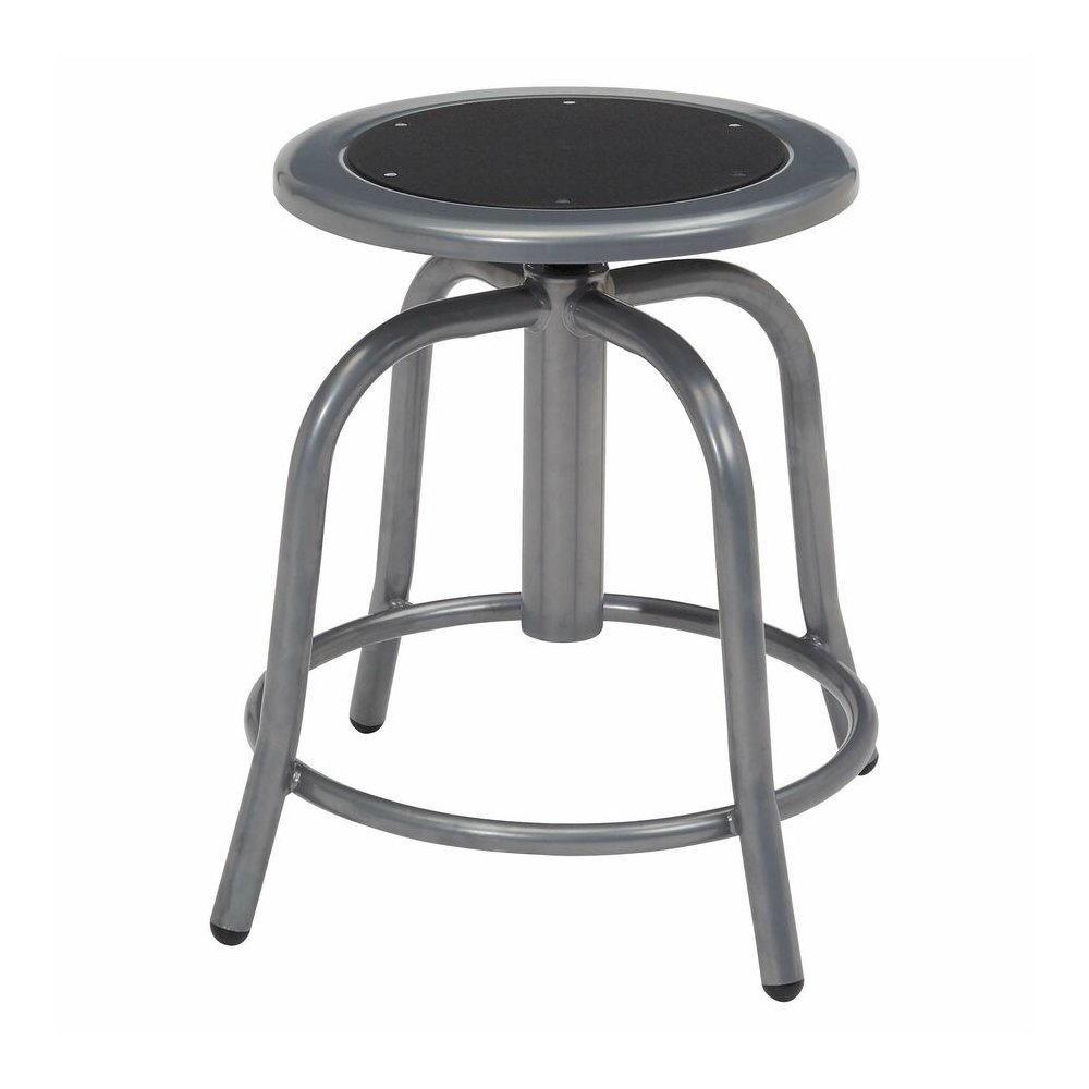 National Public Seating 6800 Series Stools - Black Seat Color - Steel, Metal Seat Material - Gray Frame Color - Steel Frame Material - Curved Leg Base - Steel - 1 Each. Picture 5
