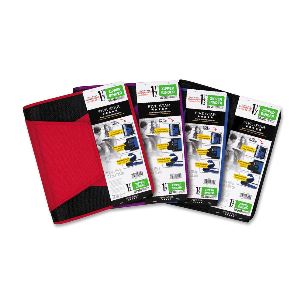 Mead Zipper Binder - 500 Sheet Capacity - 3 Ring - Fastener: Ring - Pocket: 3 - Multi-colored - Zipper Closure, Wear Resistant, Tear Resistant, Durable, Expandable - 1 Each. Picture 3