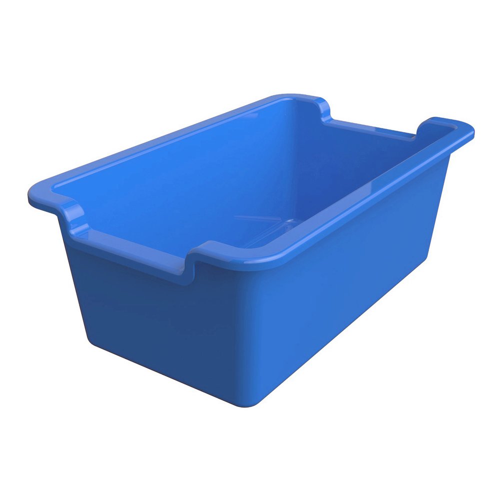 Deflecto Antimicrobial Rectangular Storage Bin - 5.06" Height x 13.24" Width x 8.05" Depth - Antimicrobial, Lightweight, Mold Resistant, Mildew Resistant, Handle, Portable, Stackable - Blue - Polyprop. Picture 8