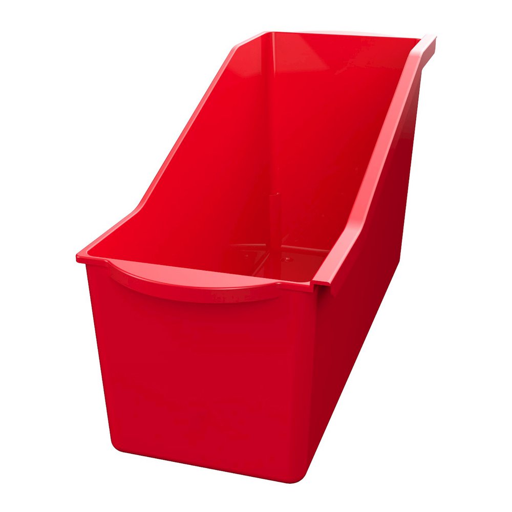 Deflecto Antimicrobial Kids Book Bin - 7.35" Height x 14.20" Width x 5.34" Depth - Antimicrobial, Lightweight, Portable, Mold Resistant, Mildew Resistant, Stackable, Handle - Red - Polypropylene - 1 E. Picture 6