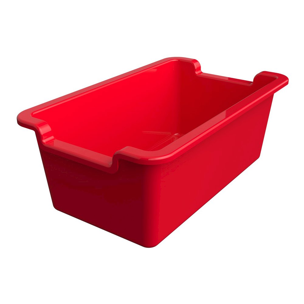 Deflecto Antimicrobial Rectangular Storage Bin - 5.06" Height x 13.24" Width x 8.05" Depth - Antimicrobial, Lightweight, Mold Resistant, Mildew Resistant, Handle, Portable, Stackable - Red - Polypropy. Picture 8