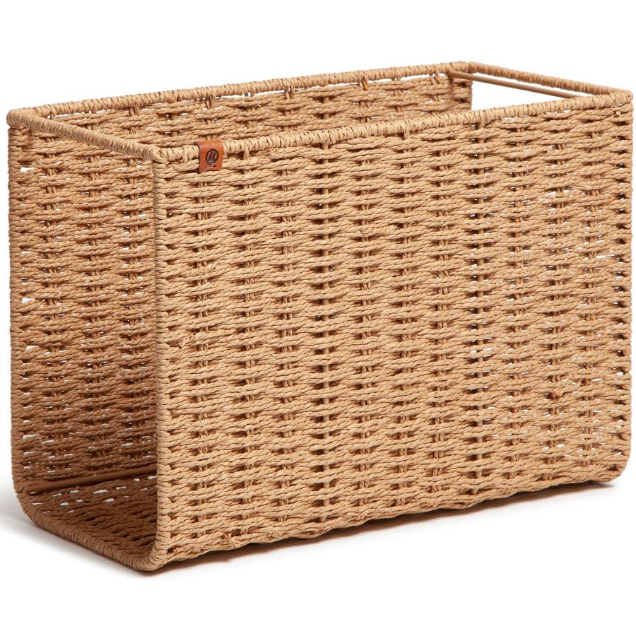 U Brands Woven File Basket - 10.20" Height x 13.80" Width x 7" Depth - Brown - 1 Each. Picture 7