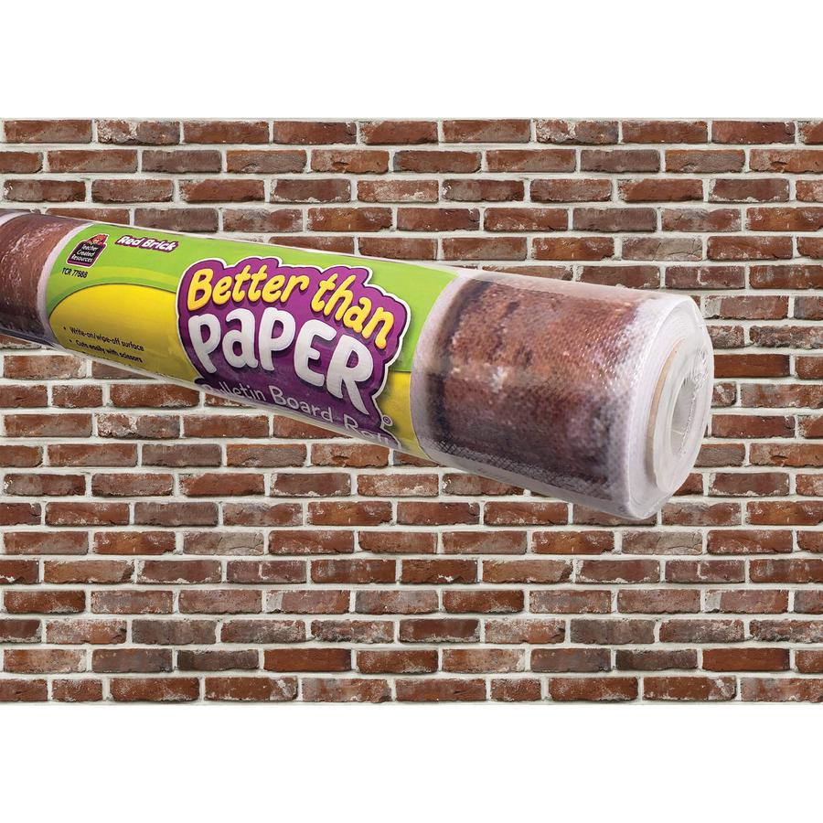 Teacher Created Resources Bulletin Board Roll - Bulletin Board, Poster, Student - 12 ft Height x 48" Width - Red Brick - Fabric - 1 Roll. Picture 3