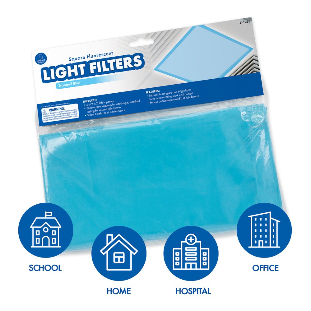 Educational Insights Square Fluorescent Light Filters (Tranquil Blue) - 1 Each. Picture 2