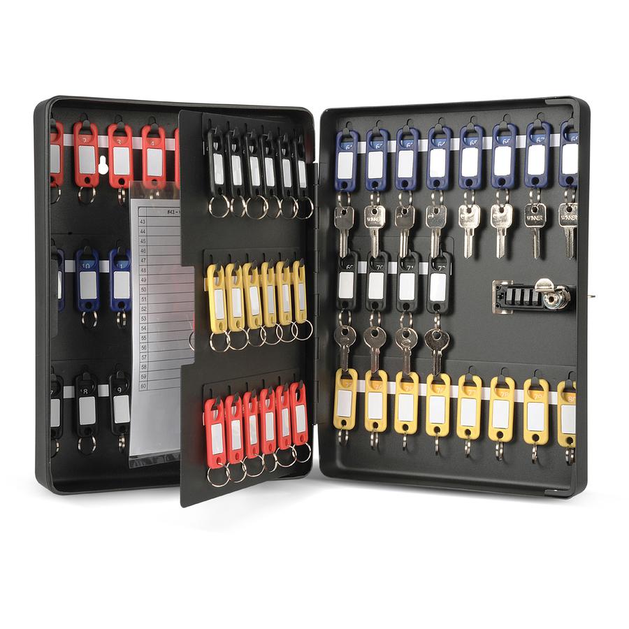 CARL Combination Key Cabinet - Combination Lock, Pre-drilled Mounting Hole - Black. Picture 4